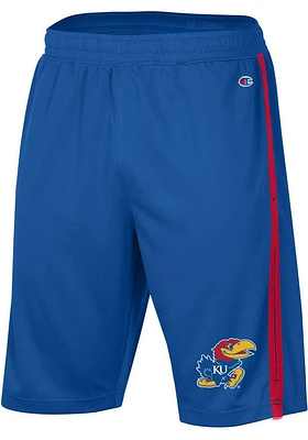 Champion Kansas Jayhawks Mens Blue Side Stripe Shorts