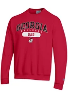 Champion Georgia Bulldogs Mens Red Dad Pill Long Sleeve Crew Sweatshirt