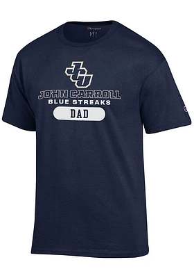Champion John Carroll Blue Streaks Navy Dad Pill Short Sleeve T Shirt