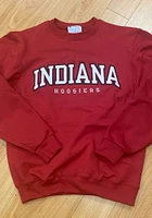 Champion Indiana Hoosiers Mens Crimson Arch Mascot Twill Long Sleeve Crew Sweatshirt
