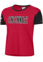 Champion Cincinnati Bearcats Womens Red Boyfriend Crop Logo Short Sleeve T-Shirt