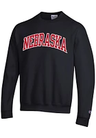 Champion Nebraska Cornhuskers Mens Black Arch Long Sleeve Crew Sweatshirt