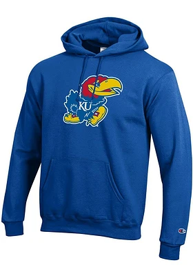 Champion Kansas Jayhawks Mens Big Logo Twill Long Sleeve Hoodie