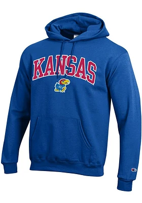 Champion Kansas Jayhawks Mens Arch Mascot Twill Long Sleeve Hoodie