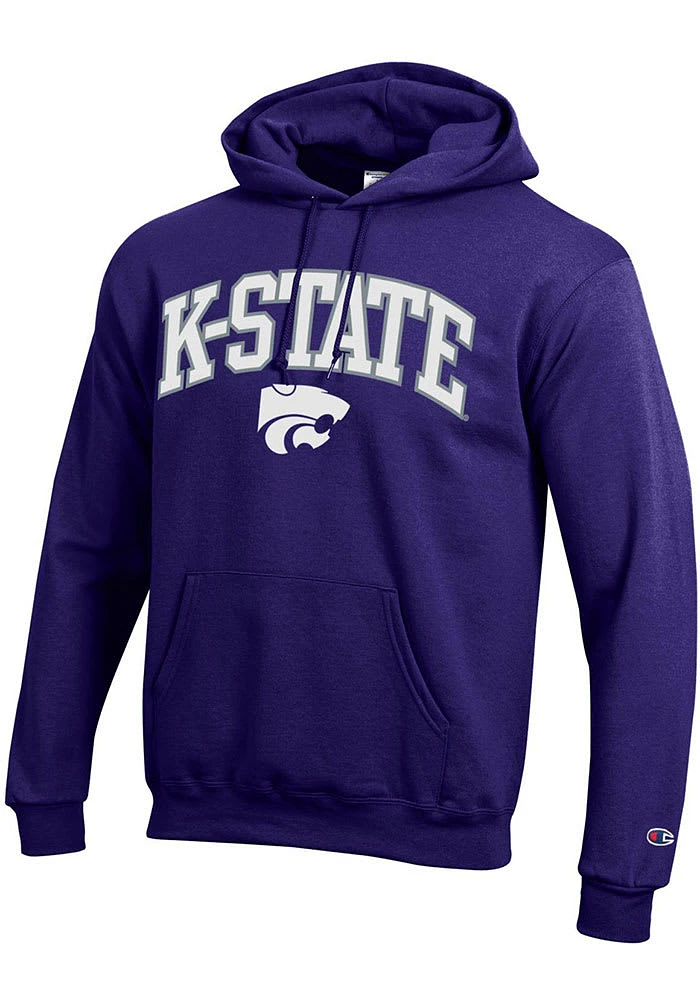 Champion K-State Wildcats Mens Arch Mascot Twill Long Sleeve Hoodie