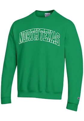 Champion North Texas Mean Green Mens Arch Twill Long Sleeve Crew Sweatshirt