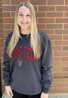 Champion Texas Tech Red Raiders Mens Charcoal Arch Logo Long Sleeve Crew Sweatshirt