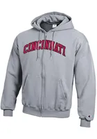 Champion Cincinnati Bearcats Mens Grey Powerblend Twill Long Sleeve Full Zip Jacket