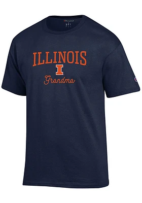 Champion Illinois Fighting Illini Womens Navy Blue Grandma Short Sleeve T-Shirt
