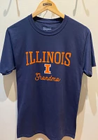 Champion Illinois Fighting Illini Womens Navy Blue Grandma Short Sleeve T-Shirt
