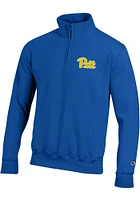 Champion Pitt Panthers Mens Blue Fleece Long Sleeve Qtr Zip Pullover
