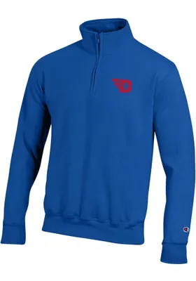 Champion Dayton Flyers Mens Blue Fleece Long Sleeve 1/4 Zip Pullover