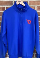 Champion Dayton Flyers Mens Blue Fleece Long Sleeve Qtr Zip Pullover