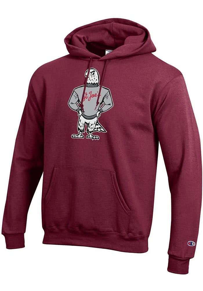 Champion Saint Josephs Hawks Mens Cardinal Vault Logo Long Sleeve Hoodie