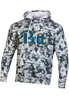 Champion Pitt Panthers Mens Grey Crush Tie Dye Long Sleeve Hoodie