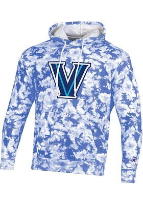 Champion Villanova Wildcats Mens Blue Crush Tie Dye Long Sleeve Hoodie