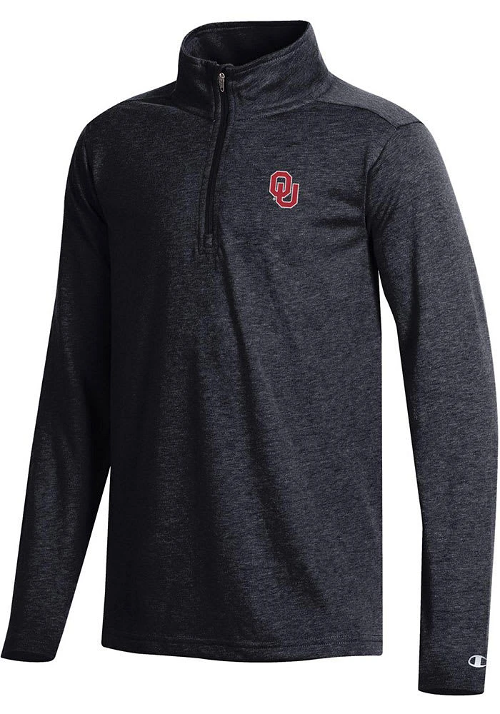Champion Oklahoma Sooners Youth Black Field Day Long Sleeve Quarter Zip Shirt