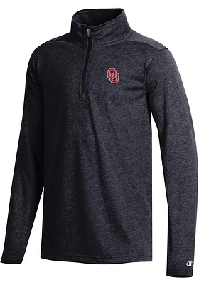 Champion Oklahoma Sooners Youth Black Field Day Long Sleeve Quarter Zip Shirt
