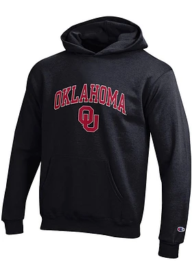Champion Oklahoma Sooners Youth Black Arch Mascot Long Sleeve Hoodie