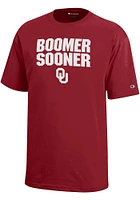 Champion Oklahoma Sooners Youth Crimson Boomer Sooner Short Sleeve T-Shirt