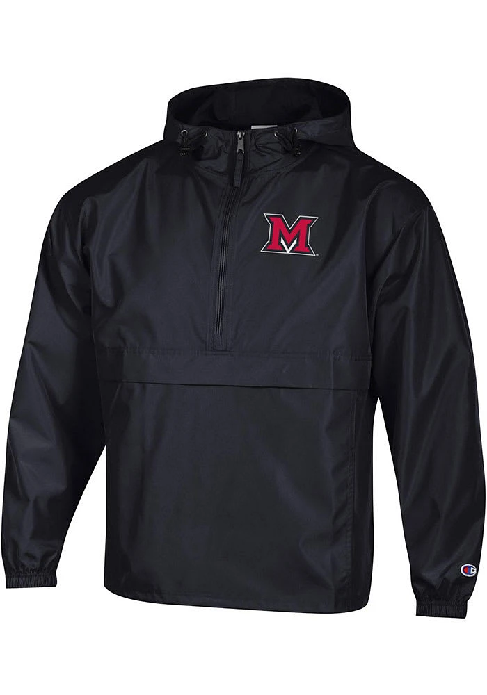 Champion Miami RedHawks Mens Black Primary Logo Light Weight Jacket