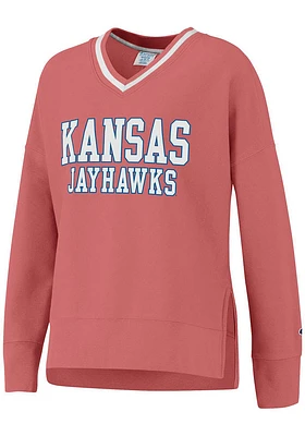 Champion Kansas Jayhawks Womens Vintage Wash Reverse Weave Crew Sweatshirt