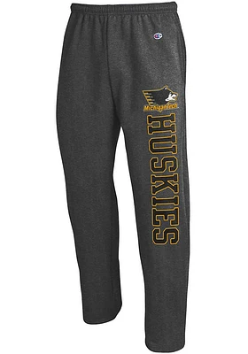 Champion Michigan Tech Huskies Mens Charcoal Open Bottom Sweatpants