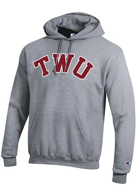 Champion Texas Womans University Mens Grey Arch Name Long Sleeve Hoodie