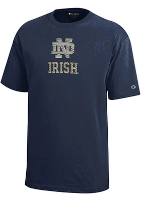 Champion Notre Dame Fighting Irish Youth Navy Blue Primary Logo Graphic Short Sleeve T-Shirt