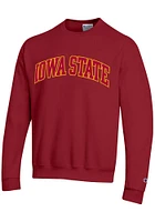 Champion Iowa State Cyclones Mens Cardinal Powerblend Twill Long Sleeve Crew Sweatshirt