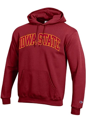 Champion Iowa State Cyclones Mens Cardinal Powerblend Twill Long Sleeve Hoodie