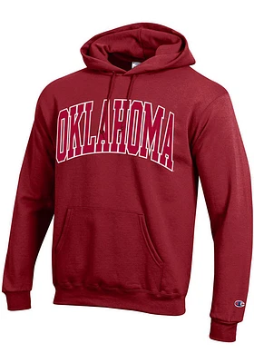 Champion Oklahoma Sooners Mens Cardinal Arch Name Long Sleeve Hoodie