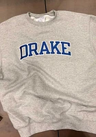 Champion Drake Bulldogs Mens Grey Twill Powerblend Long Sleeve Crew Sweatshirt