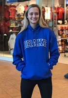 Champion Drake Bulldogs Mens Blue Twill Powerblend Long Sleeve Hoodie