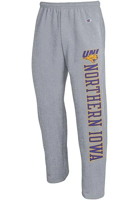 Champion Northern Iowa Panthers Mens Grey Open Bottom Sweatpants