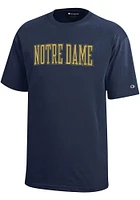Champion Notre Dame Fighting Irish Youth Navy Blue Wordmark Short Sleeve T-Shirt