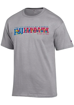Champion Kansas Jayhawks Grey Jersey Short Sleeve T Shirt