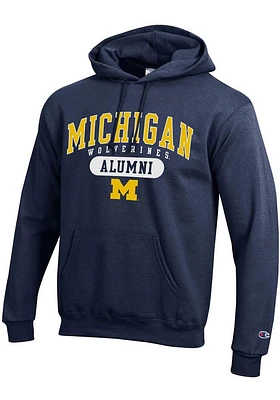Champion Michigan Wolverines Mens Blue ALUMNI PILL Long Sleeve Hoodie