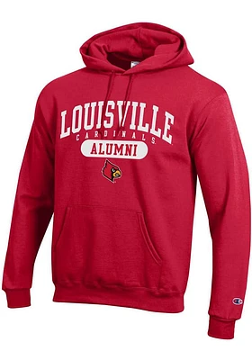 Champion Louisville Cardinals Mens Red ALUMNI PILL Long Sleeve Hoodie