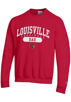 Champion Louisville Cardinals Mens Red DAD PILL Series Long Sleeve Crew Sweatshirt