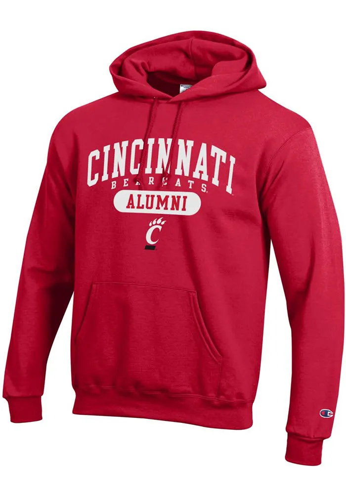 Champion Cincinnati Bearcats Mens Red PILL ALUMNI Long Sleeve Hoodie