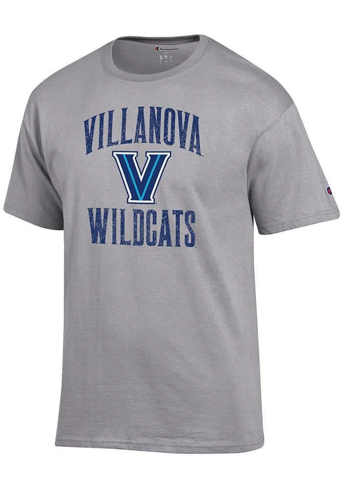 Champion Villanova Wildcats Grey Number One Graphic Short Sleeve T Shirt