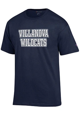 Champion Villanova Wildcats Navy Blue Flat Name Mascot Short Sleeve T Shirt