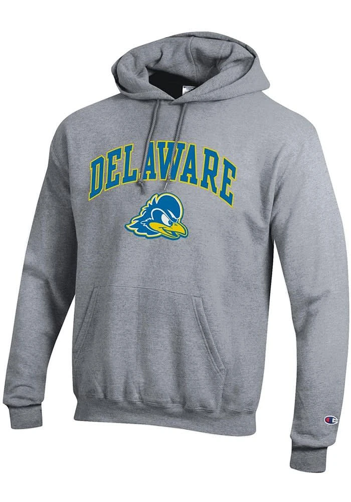 Champion Delaware Fightin' Blue Hens Mens Arch Mascot Long Sleeve Hoodie
