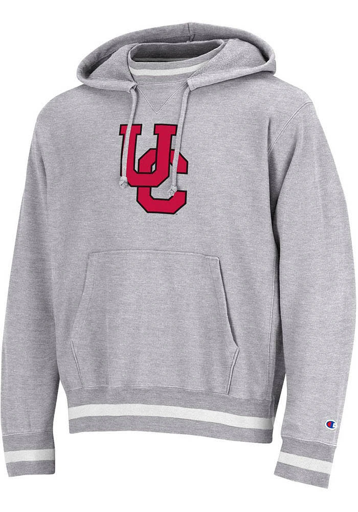 Champion Cincinnati Bearcats Mens Grey Vintage Wash Reverse Weave Long Sleeve Hoodie