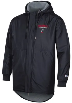 Champion Cincinnati Bearcats Mens Black Stadium Sherpa Heavyweight Jacket