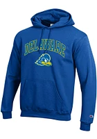 Champion Delaware Fightin' Blue Hens Mens Arch Mascot Long Sleeve Hoodie