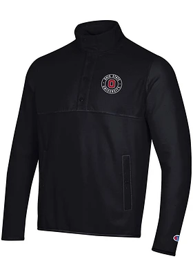 Champion Ohio State Buckeyes Mens Black Explorer Fleece Long Sleeve 1/4 Zip Pullover