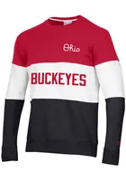 Champion Ohio State Buckeyes Mens Blocked Long Sleeve Crew Sweatshirt