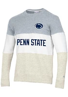 Champion Penn State Nittany Lions Mens Grey Blocked Long Sleeve Crew Sweatshirt